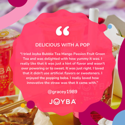 Joyba Mango Passionfruit Flavored Green Bubble Tea - 12 Fl. Oz. - Image 4