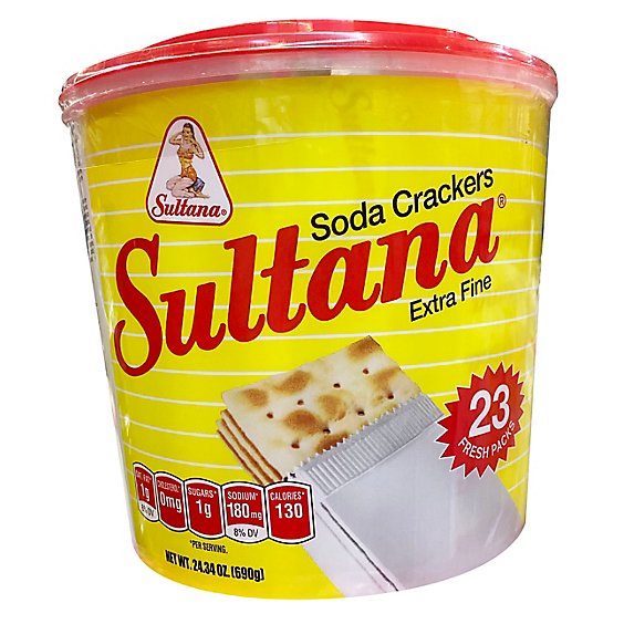 Sultana Contain No Cholesterol Soda Crackers - 24.34 Oz