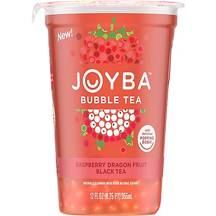 Joyba Raspberry Dragonfruit Flavored Black Bubble Tea - 12 Fl. Oz. - Image 2