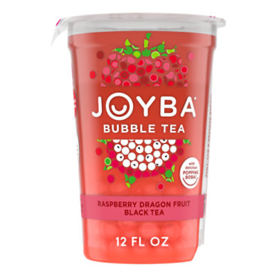 Joyba Raspberry Dragonfruit Flavored Black Bubble Tea - 12 Fl. Oz. - Image 1