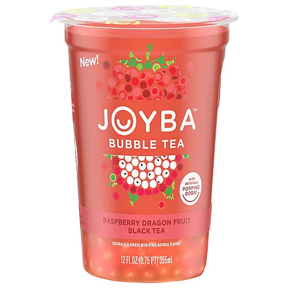 Joyba Raspberry Dragonfruit Flavored Black Bubble Tea - 12 Fl. Oz.