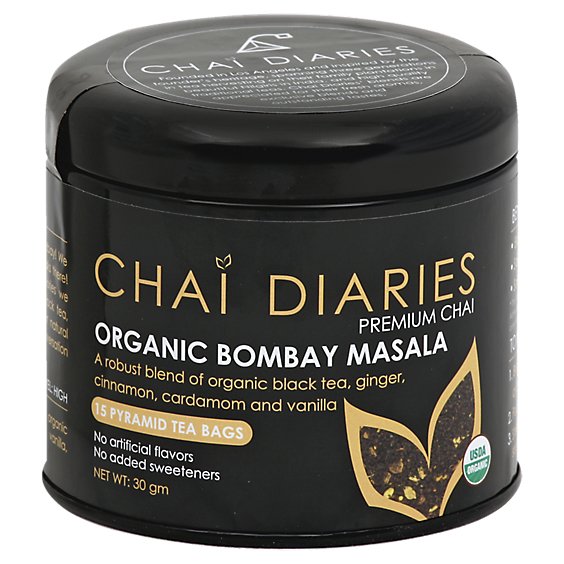 Chai Diaries Tea Masala Bombay Organic - 15 CT