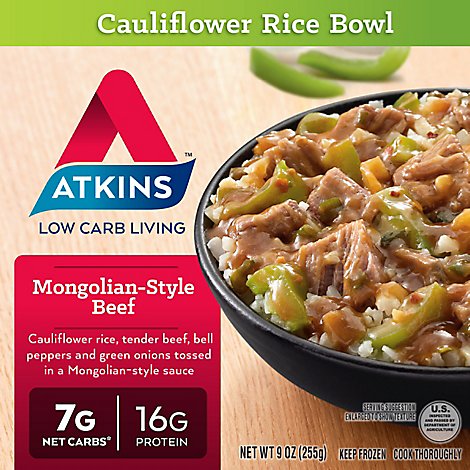Atkins Mongolian-style Beef In A Cauliflower Rice Bowl - 9 OZ