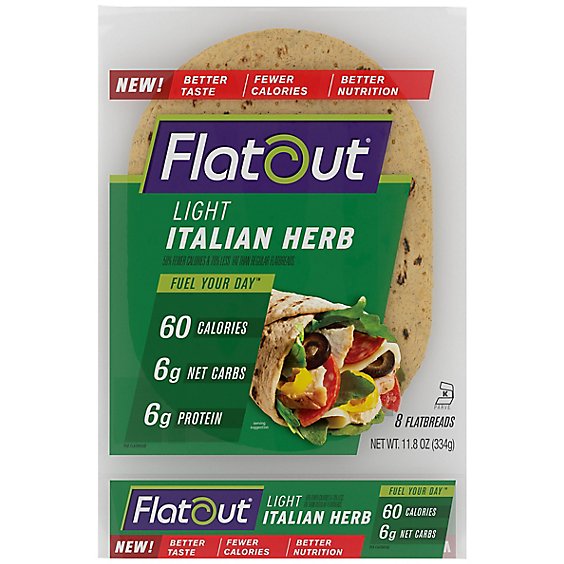 Flatout Italian Herb Light Flatbread - 11.8 Oz