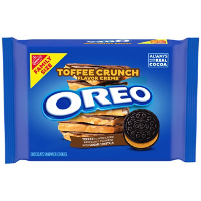 OREO Toffee Crunch Creme with Sugar Crystals Chocolate Sandwich Cookies Family Size - 17 Oz - Image 1