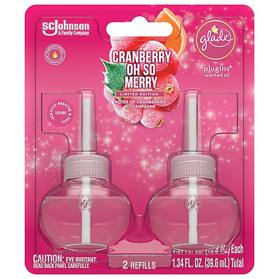 Glade Oh So Merry Cranberry Piso Refills - 2 Count