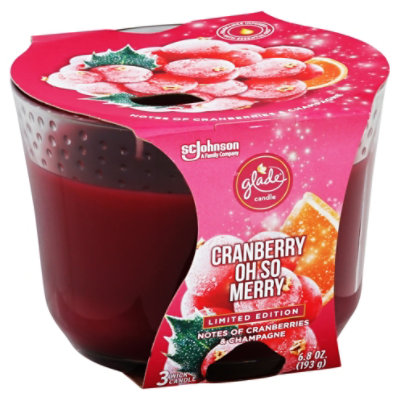 Glade Oh So Merry Cranberry Candle - 6.8 Oz