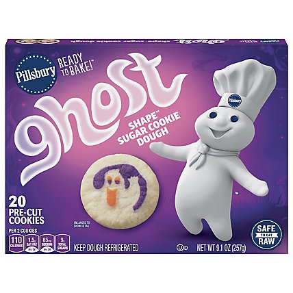 Pillsbury Ready To Bake Ghost Shape Sugar Cookie Dough 20 Count - 9.1 OZ - Image 3