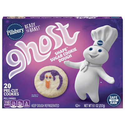 Pillsbury Ready To Bake Ghost Shape Sugar Cookie Dough 20 Count - 9.1 OZ