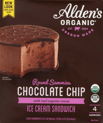 Alden's Chocolate Chip Ice Cream Sandwich - 4 Count - Image 2