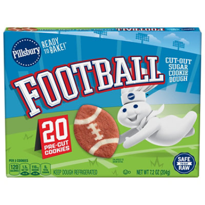 Pillsbury Ready To Bake Football Cut Out Sugar Cookie Dough 20 Count - 7.2 OZ - Image 3