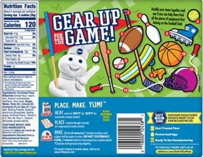 Pillsbury Ready To Bake Football Cut Out Sugar Cookie Dough 20 Count - 7.2 OZ - Image 5