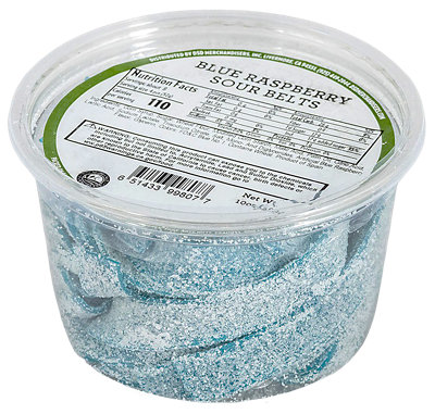 Raspberry Blue Sour Belts - 10 Oz - Image 1