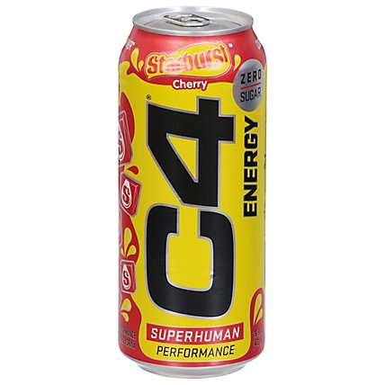 C4 Cherry Starburst Zero Sugar Energy Drink - 16 Fl. Oz. - Image 2