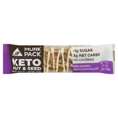 Munk Pack Nut Seed Bar Wht Choc Mcdma - 1.23 OZ