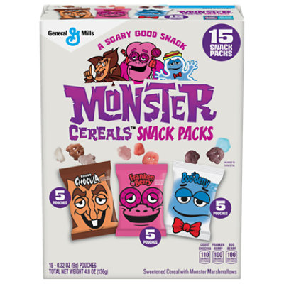 Monster Cereal Treat Pouches - 4.8 OZ