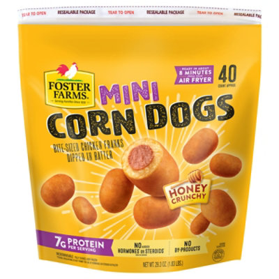 Foster Farms Honey Crunchy Mini Corn Dogs Bag - 40 Count