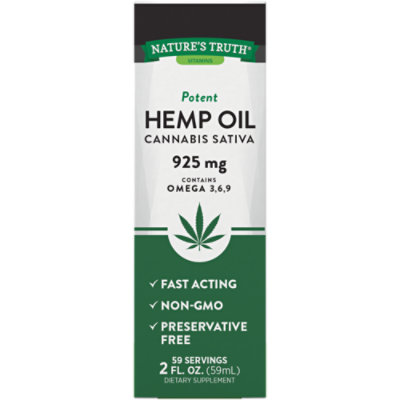 Nature's Truth Liquid Unflavored Hemp Oil - 2 Fl. Oz.