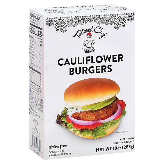 Tattooed Chef Plant Based Burger 4 Count - 10 Oz