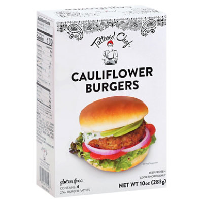 Tattooed Chef Plant Based Burger 4 Count - 10 Oz