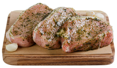 Haggen Pork Wild Garlic Marinated Boneless All Natural Raised in the USA 3 pk. - 1 lb. - Image 1