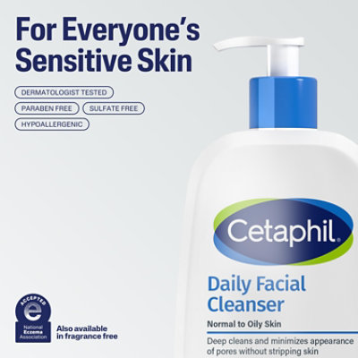 Cetaphil Daily Facial Cleanser Combination to Oily Sensitive Skin - 16 Fl. Oz. - Image 5