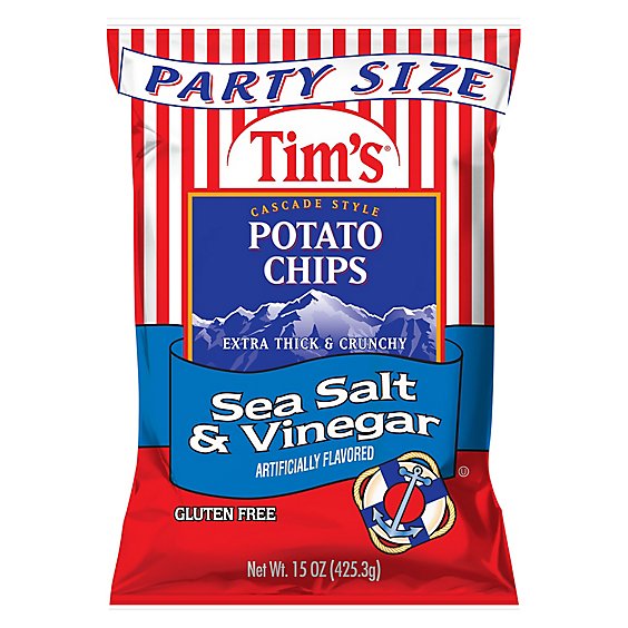 Tims Sea Salt & Vinegar Potato Chips - 15 OZ