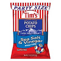 Tims Sea Salt & Vinegar Potato Chips - 15 OZ - Image 1