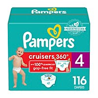 Pampers Cruisers 360 Fit Diapers Size 4 1/116 - Each - Image 1