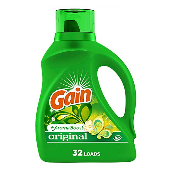 Gain Laundry Detergent Liquid 2x High Suds Regular Aroma Boost - 46 FZ