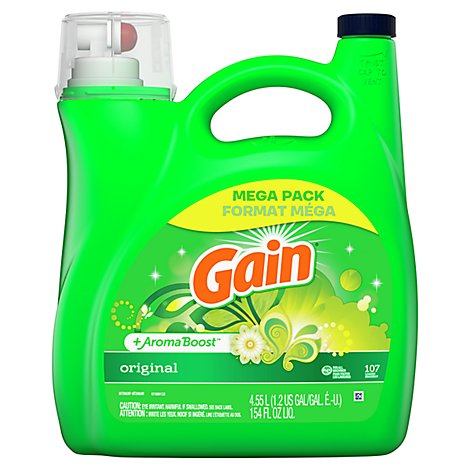 Gain Laundry Detergent Liquid 2x High Suds Regular - 154 FZ