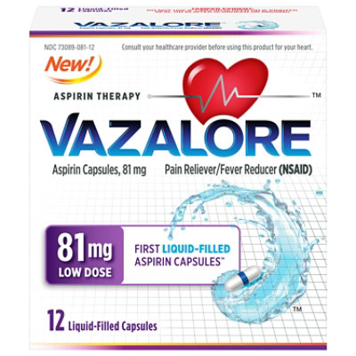 Vazalore 81 Mg Liquid-filled Aspirin Capsules - 12 CT