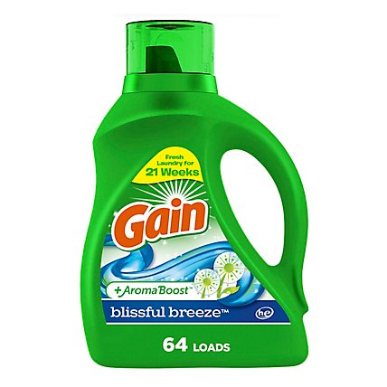 Gain Aroma Boost HE Compatible Blissful Breeze Scent Liquid Laundry Detergent - 92 Fl. Oz. - Image 1