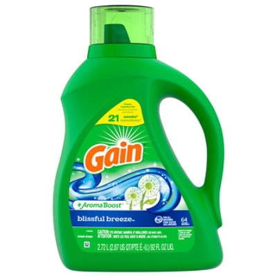 Gain Aroma Boost HE Compatible Blissful Breeze Scent Liquid Laundry Detergent - 92 Fl. Oz.