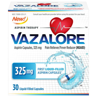 Vazalore 325 Mg Liquid-filled Aspirin Capsules 30 Ct - 30 CT - safeway