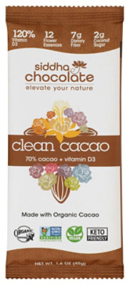 Siddha Remedies Choc Bar Clean Cacao - 45 GR