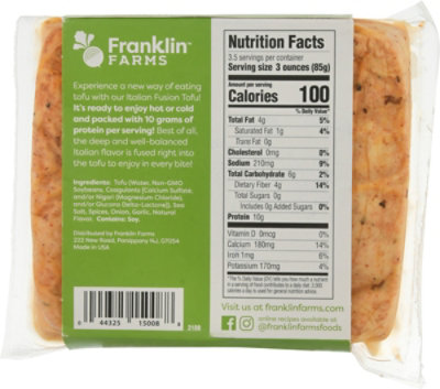 Franklin Farms Tofu Italian Fusion - 10 OZ - Image 6