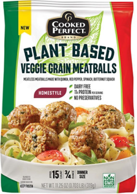 Cooked Perfect Plant Based Veggie Grain Meatballs - 11.25 Oz - Image 2