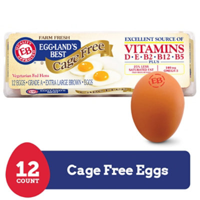 Egglands Best Cage Free Extra Large Brown Eggs  - 12 Count - Image 1