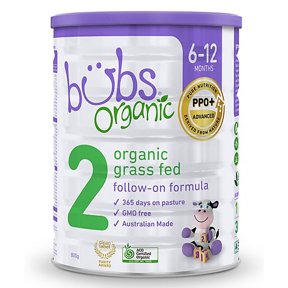 Bubs Australian Organic Infant Formula Stage 2 Grass Fed Milk Based Powder - 28.2 Oz