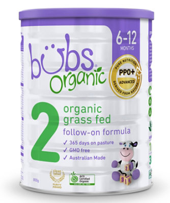 Bubs Australian Organic Infant Formula Stage 2 Grass Fed Milk Based Powder  - 28.2 Oz