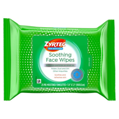 Zyrtec Soothing Face Wipes 25 CT Haggen