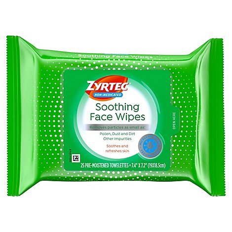 Zyrtec Soothing Face Wipes - 25 CT