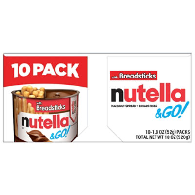 Nutella & GO! Hazelnut and Cocoa Spread with Breadsticks Snack Cups 10 Pack - 1.8 Oz Each - Image 1