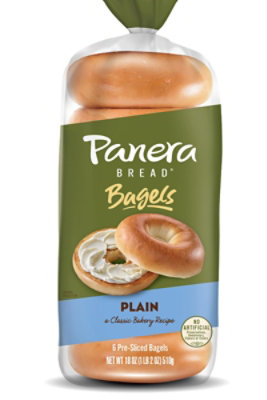 Panera Bread Plain Bagels - 18 OZ