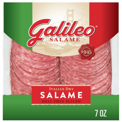Galileo Salame Deli Thin Sliced Italian Dry Salame 7 Oz. EA Randalls