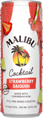 Malibu Rum Strawberry Daquiri Cans Pack - 4-355 ML - Image 1