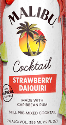 Malibu Rum Strawberry Daquiri Cans Pack - 4-355 ML - Image 2