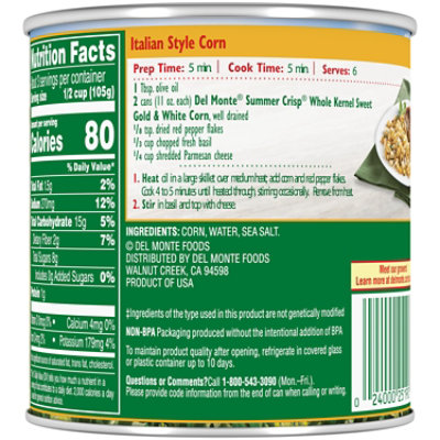 Del Monte Summer Crisp Whole Kernel Gold And White Corn - 11 OZ - Image 3