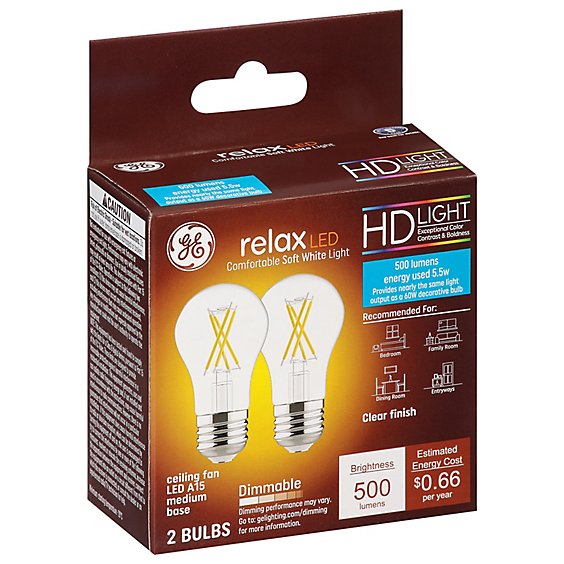 Ge 60w Led Relax Clear - 2 CT